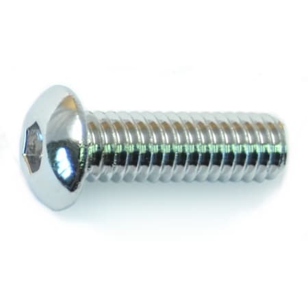 Midwest Fastener 5/16"-18 Socket Head Cap Screw, Button, Polished 18-8 Stainless Steel, 1 in Length, 5 PK 33273